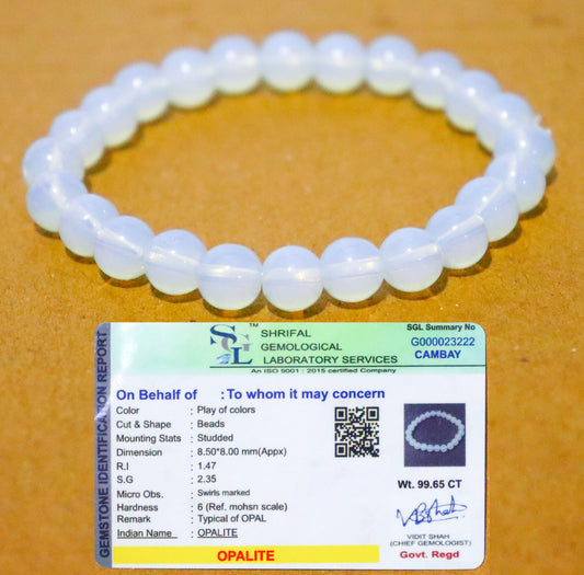 Opalite Certified Bracelet 8mm Beads