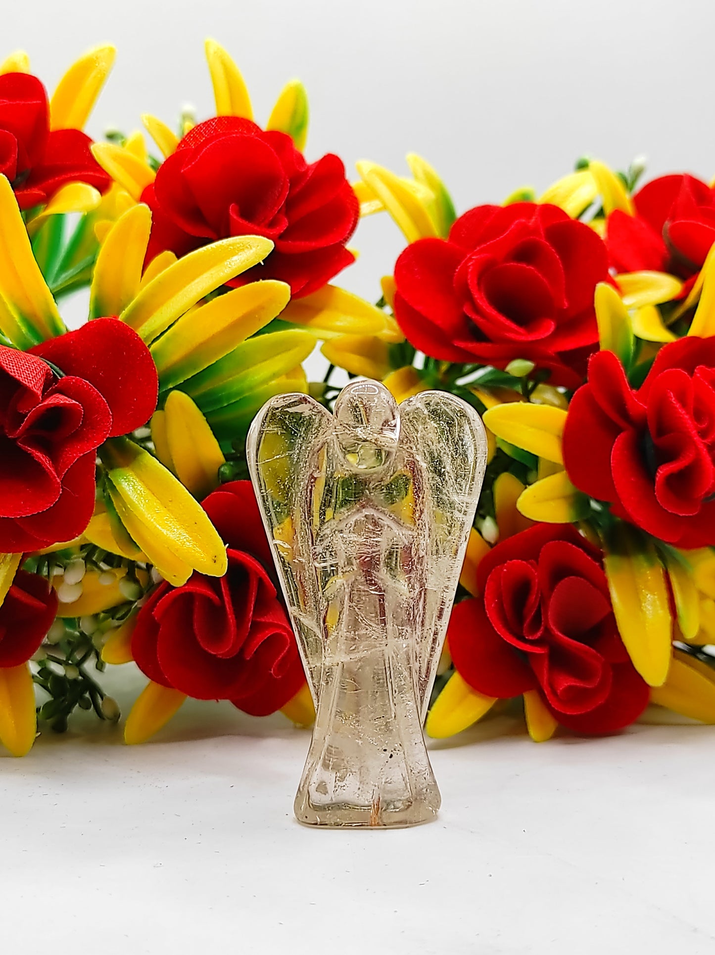 Quartz Crystal Angel 2 Inches,Guardian Angels-Pack Of 1 with Velvet Pouch