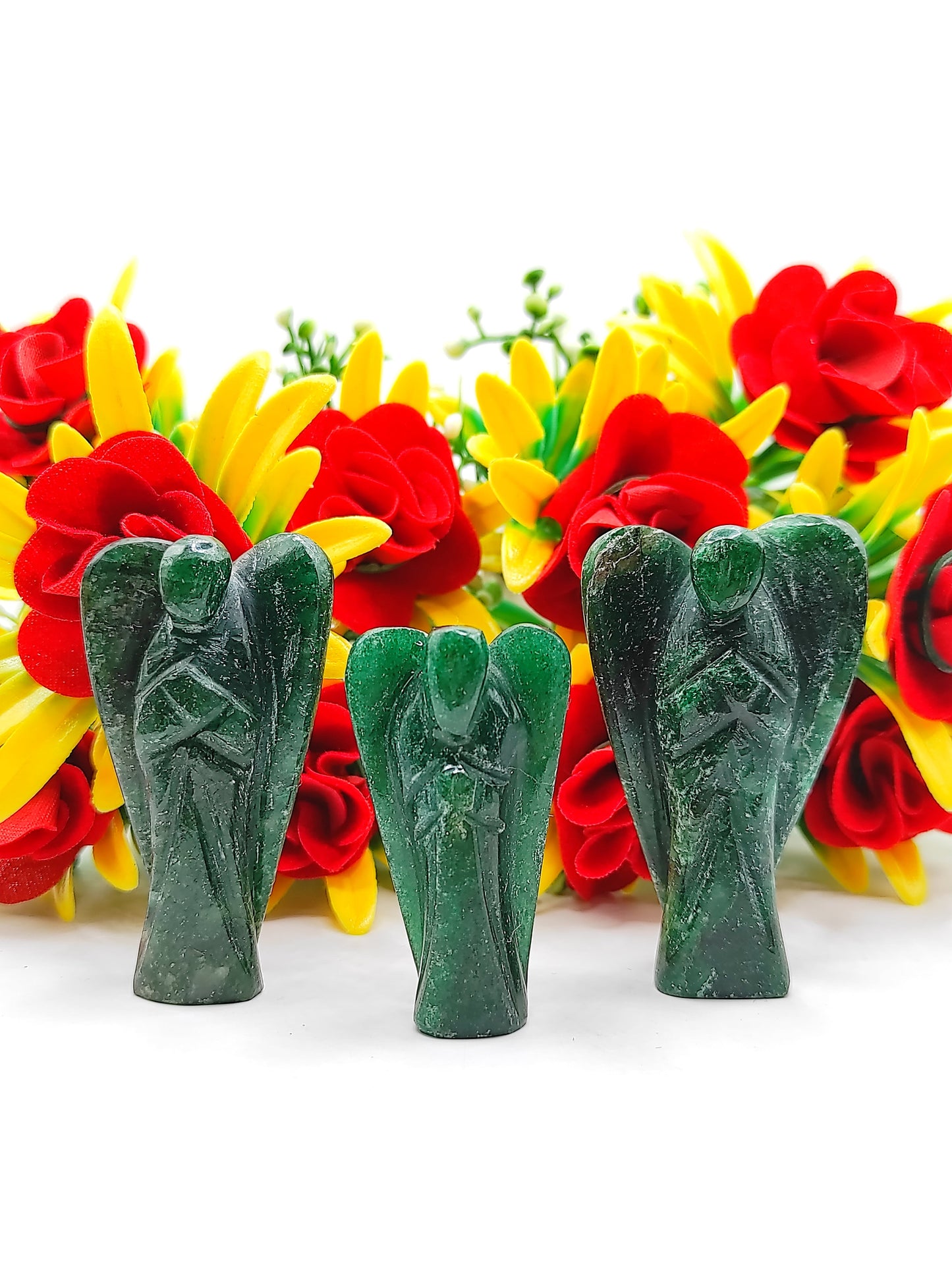 Green Jade Angel 2 Inches, Guardian Angels-Pack Of 1 with Velvet Pouch