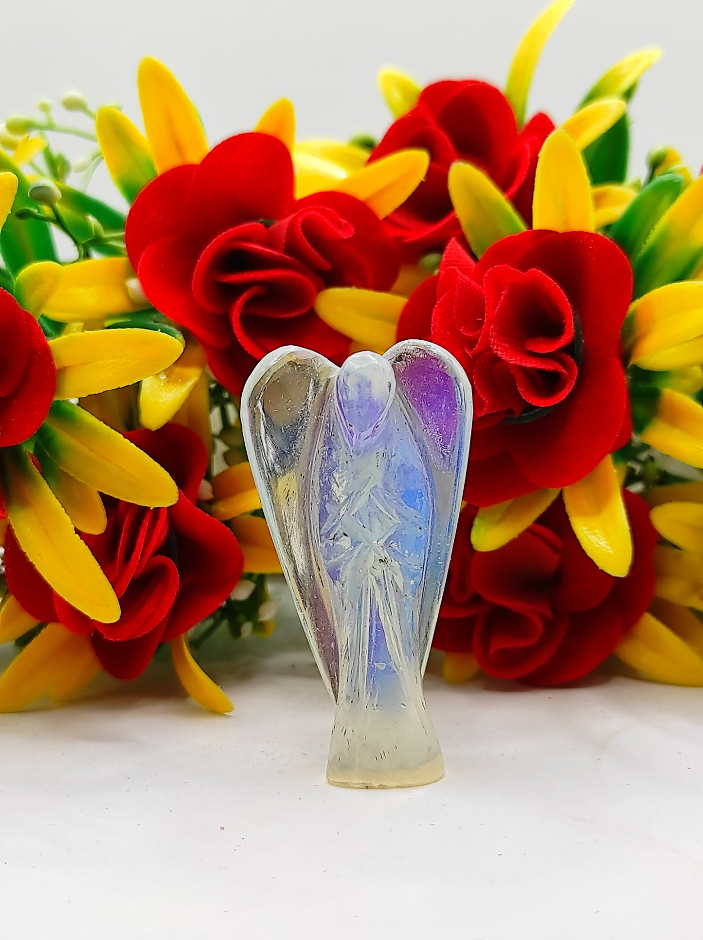 Opalite Angel 2 Inches, Guardian Angels-Pack Of 1 with Velvet Pouch