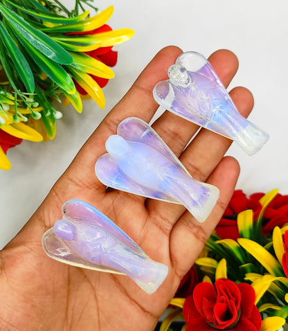 Opalite Angel 2 Inches, Guardian Angels-Pack Of 1 with Velvet Pouch