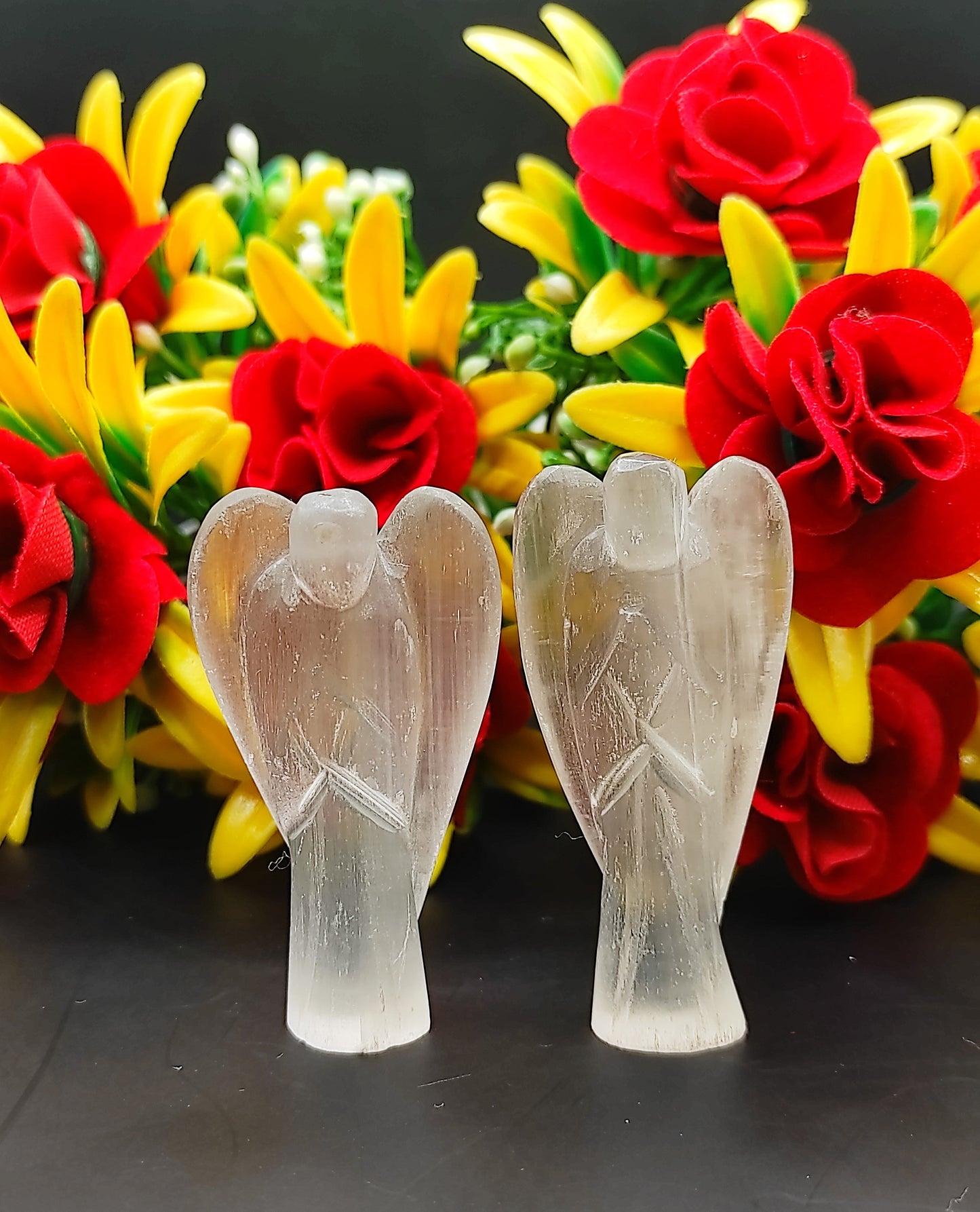 Selenite Angel 2 Inches, Guardian Angels-Pack Of 1 with Velvet Pouch