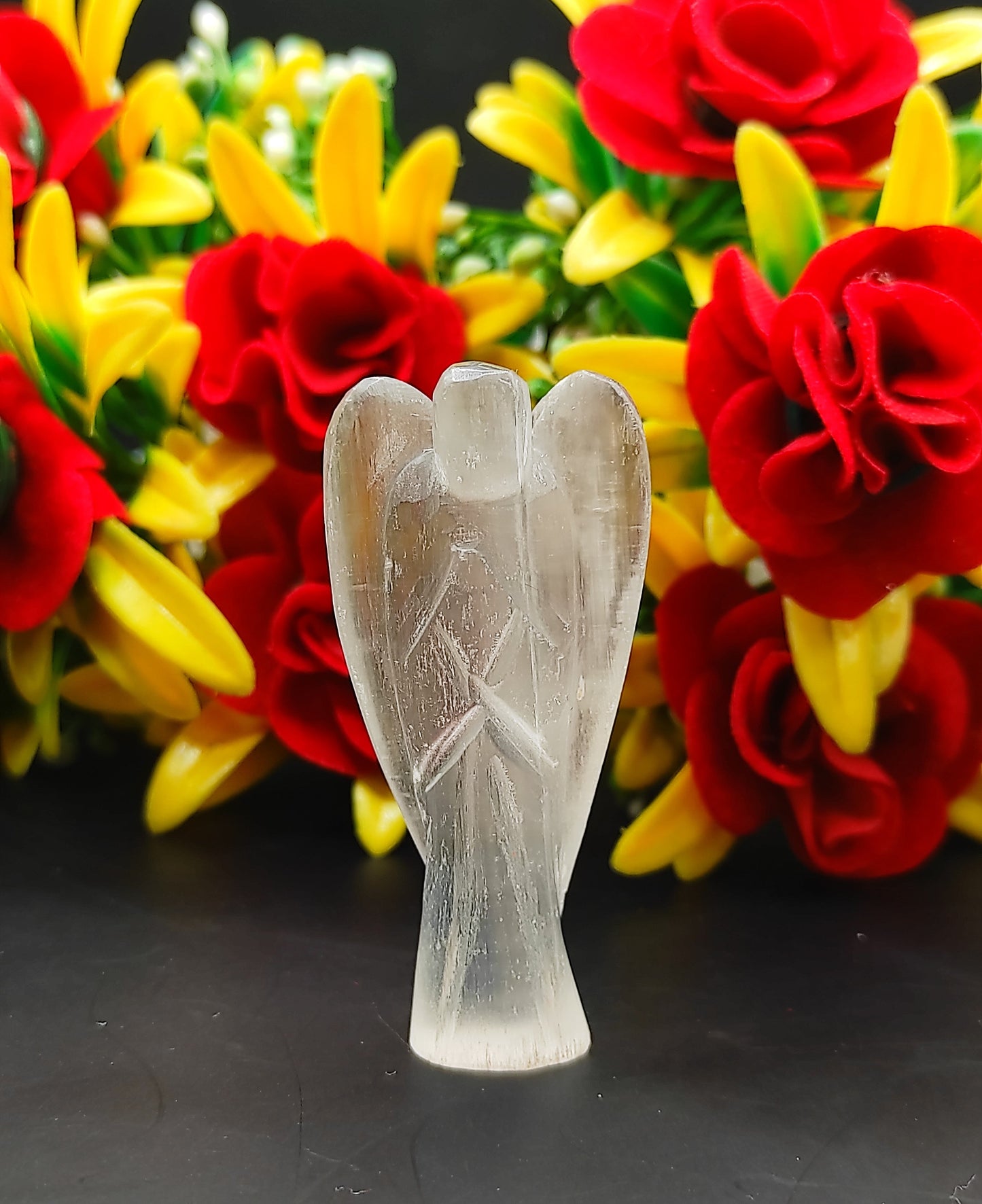 Selenite Angel 2 Inches, Guardian Angels-Pack Of 1 with Velvet Pouch