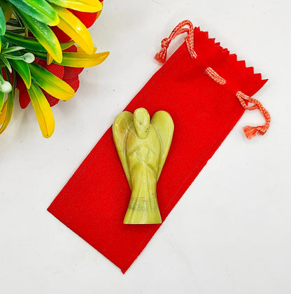 Serpentine Angel 2 Inches, Guardian Angels-Pack Of 1 with Velvet Pouch