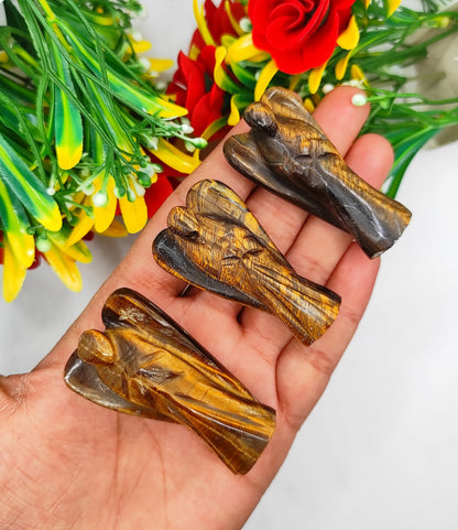 Tiger Eye Angel 2 Inches, Guardian Angels-Pack Of 1 with Velvet Pouch