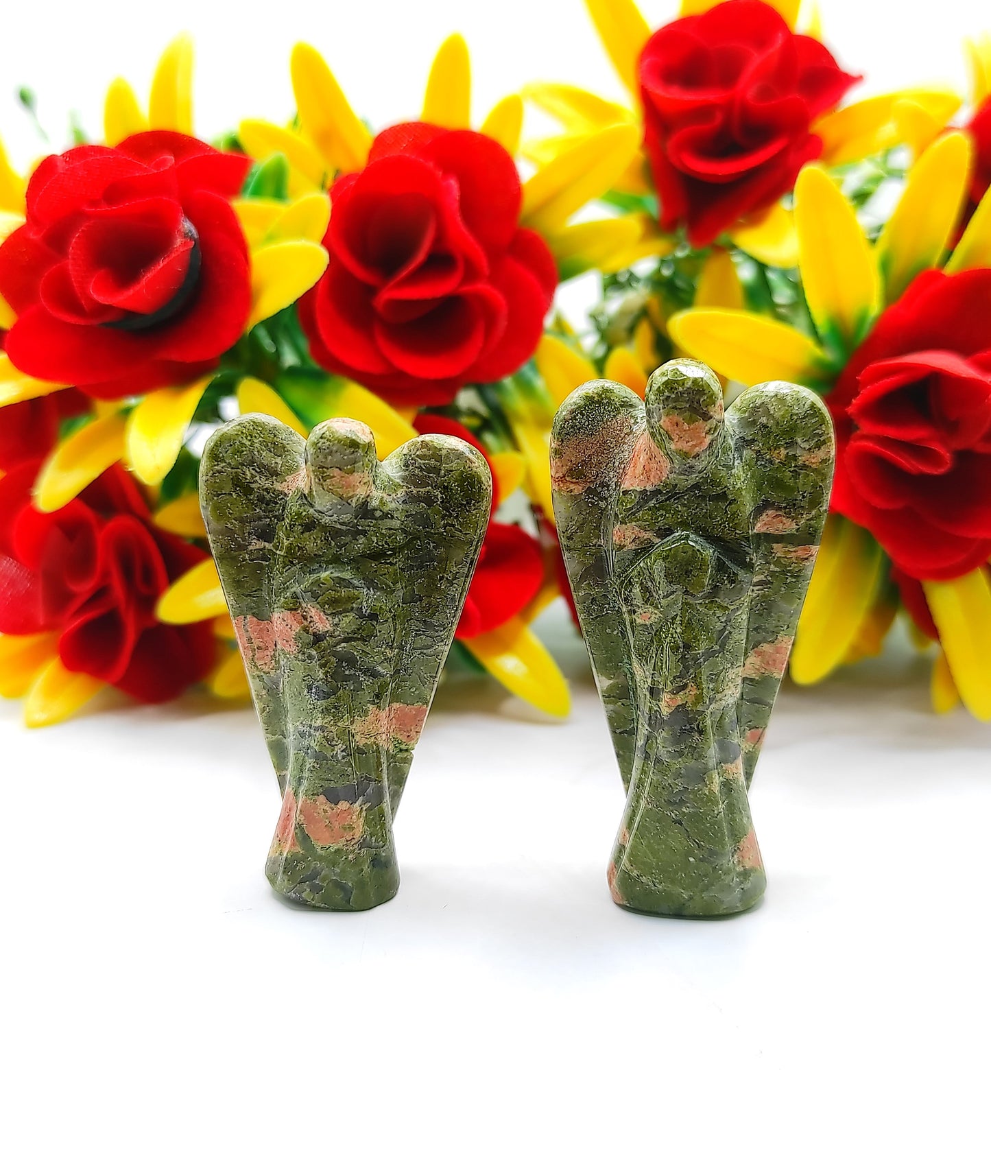 Unakite Angel 2 Inches, Guardian Angels-Pack Of 1 with Velvet Pouch