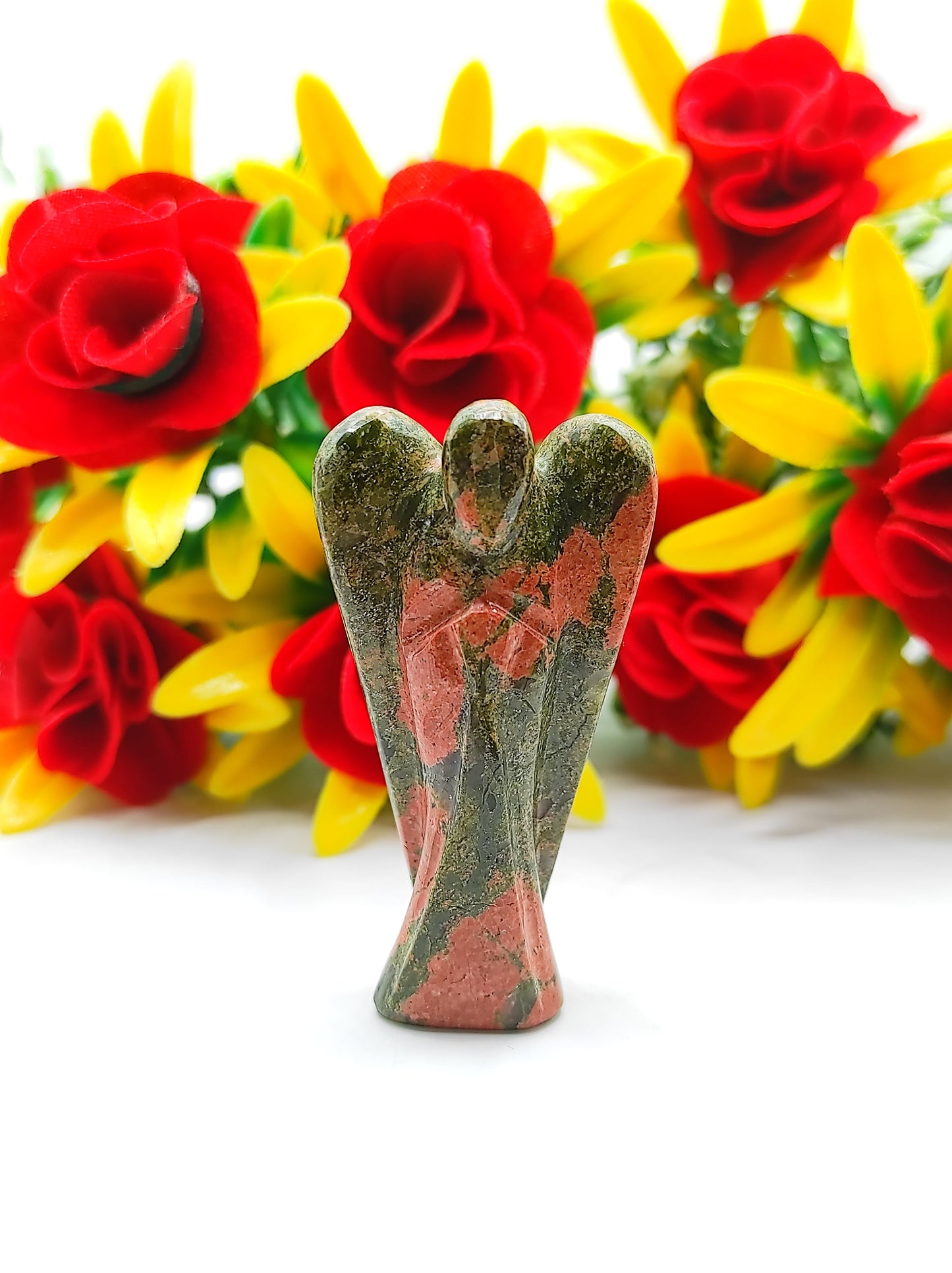 Unakite Angel 2 Inches, Guardian Angels-Pack Of 1 with Velvet Pouch