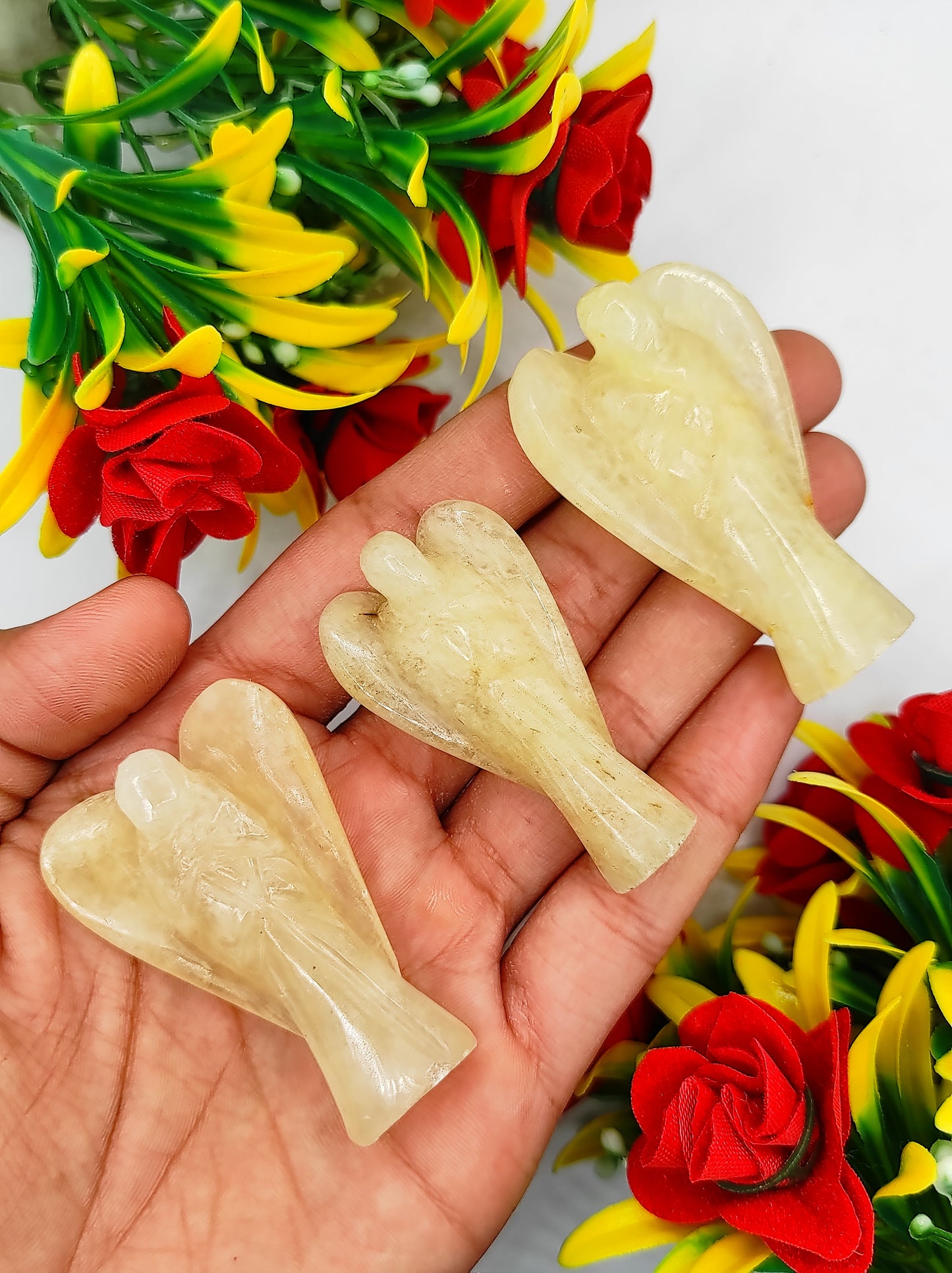 Yellow Aventurine Angel 2 Inches, Guardian Angels-Pack Of 1 with Velvet Pouch