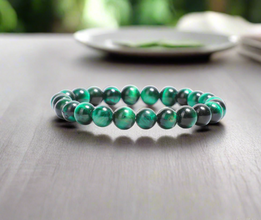 Green Cat's Eye Healing 08mm Beads Gemstone Bracelet