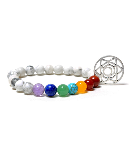 Seven Chakra Howlite Beads(8mm) Bracelets