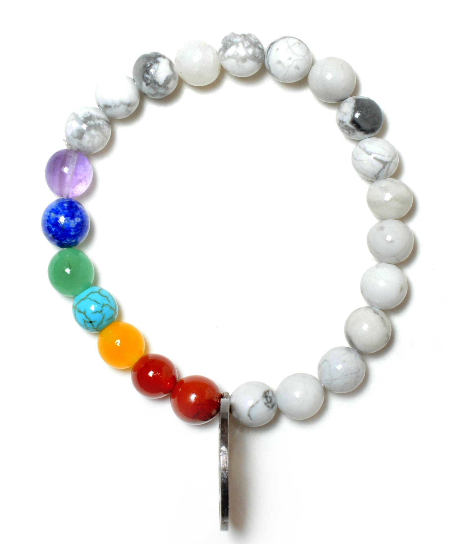 Seven Chakra Howlite Beads(8mm) Bracelets