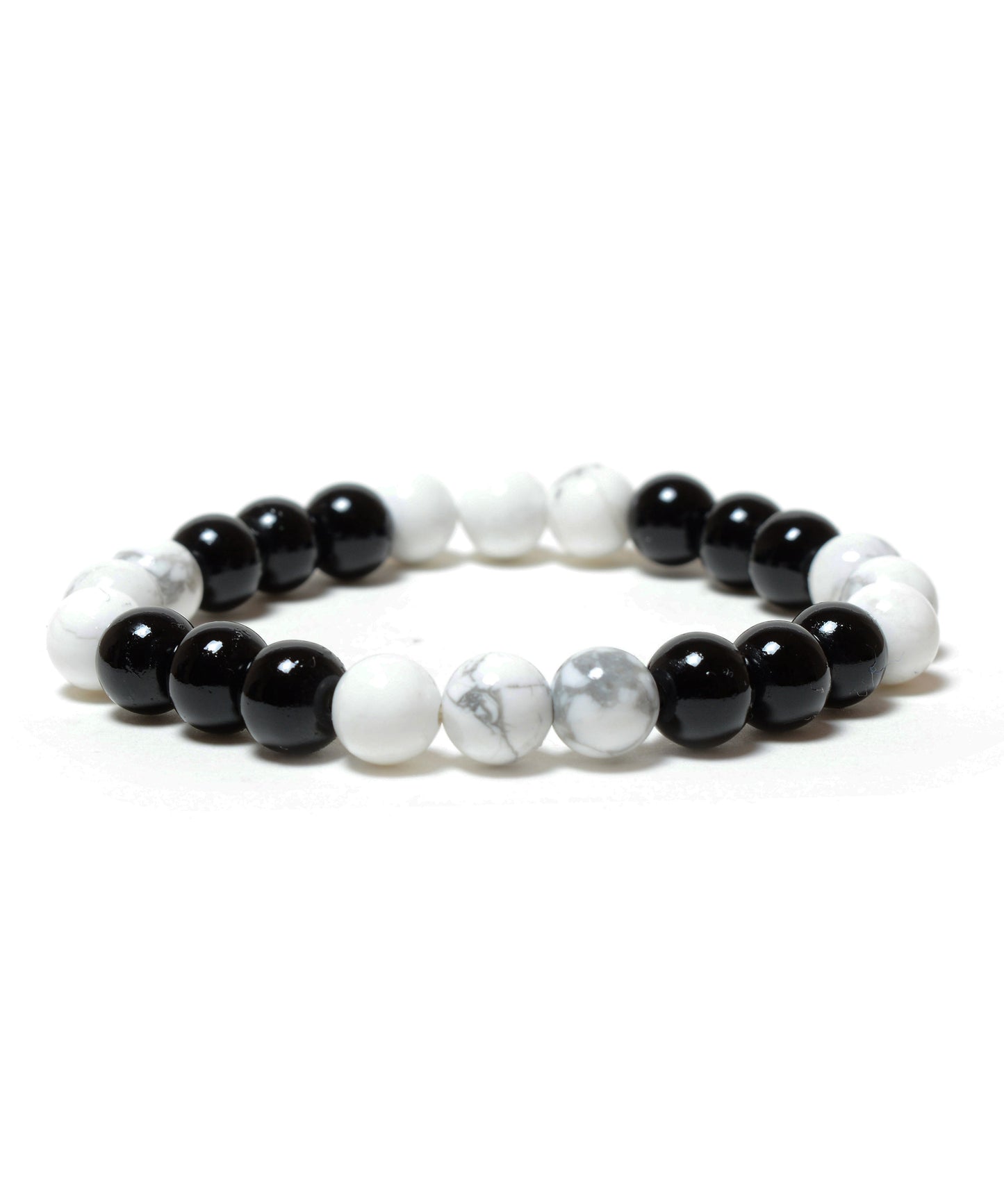 Mixed Gemstones Power Bracelet(Black Obsidian+Howlite)