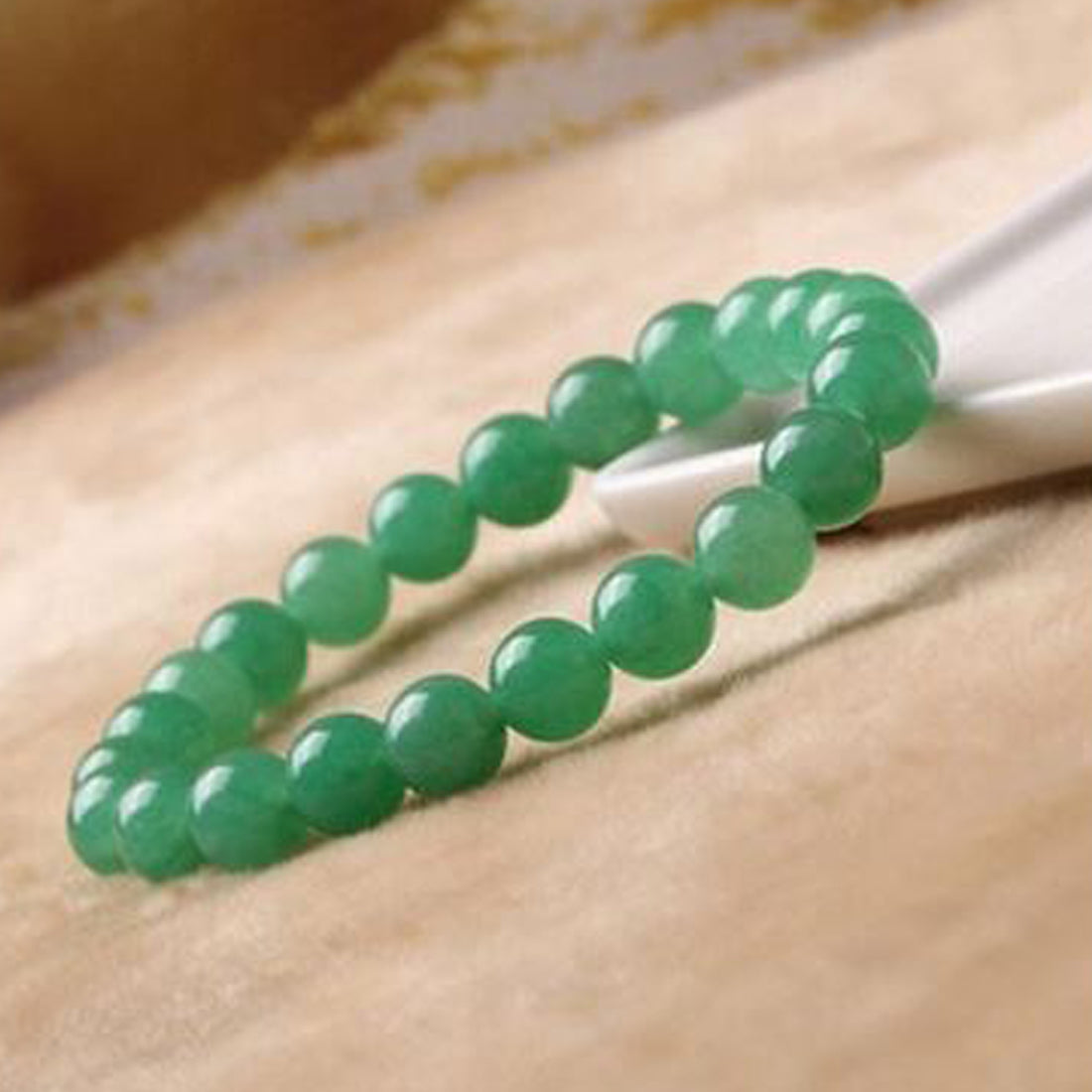 Green Aventurine Bead Bracelet – Luck, Prosperity & Emotional Healing