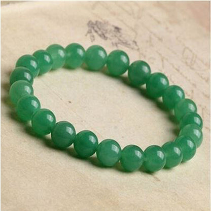 Green Aventurine Bead Bracelet – Luck, Prosperity & Emotional Healing