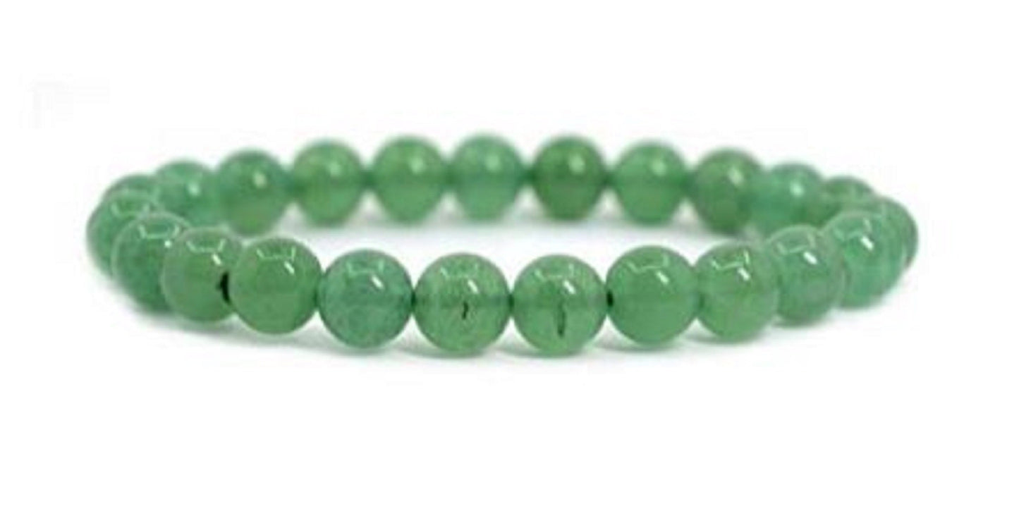 Green Aventurine Bead Bracelet – Luck, Prosperity & Emotional Healing