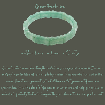 Green Aventurine Free Size Rectangle Beads Bracelet(Pack of 1)