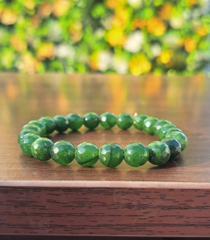 Green Jade Diamond Cut Bracelet