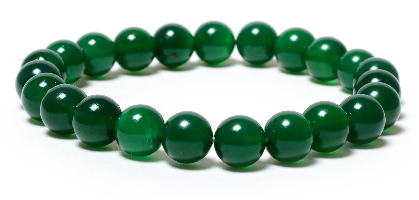 Green Jade 8mm Beads Bracelet