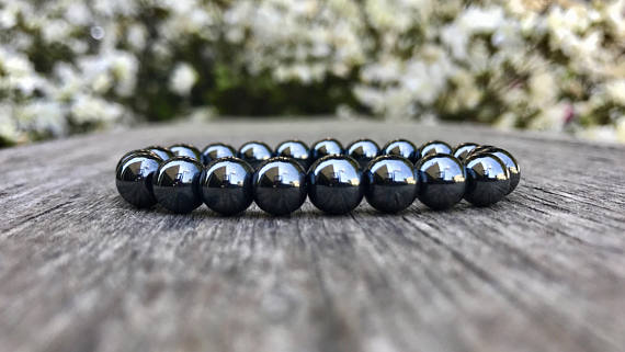 Hematite 08mm beads Healing Gemstone Crystal Bracelet