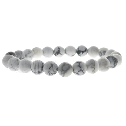 Howlite 08mm beads Gemstone Bracelet