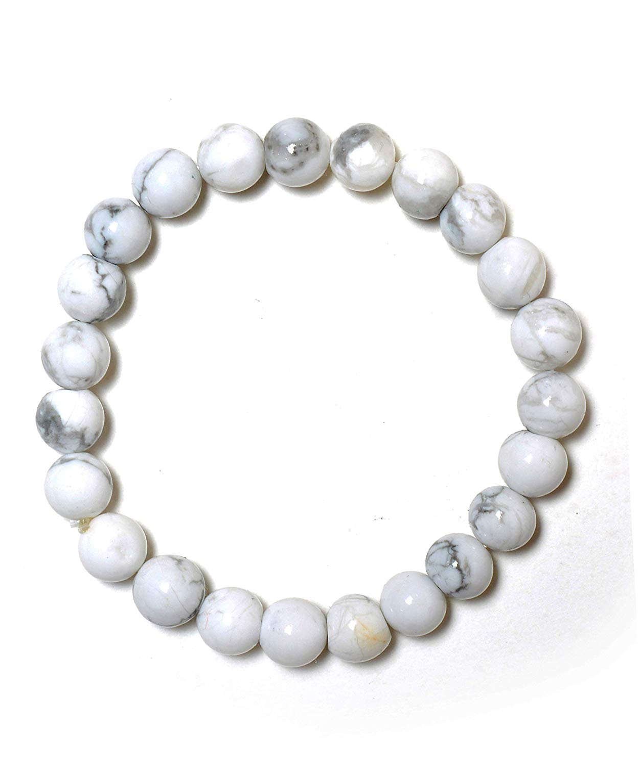 Howlite 08mm beads Gemstone Bracelet