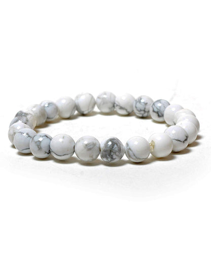 Howlite 08mm beads Gemstone Bracelet