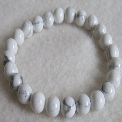 Howlite 08mm beads Gemstone Bracelet