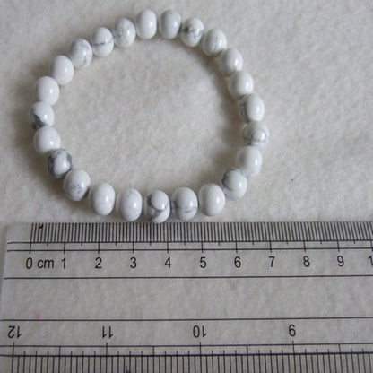 Howlite 08mm beads Gemstone Bracelet