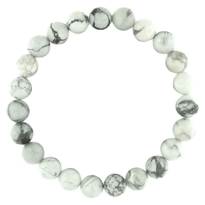 Howlite 08mm beads Gemstone Bracelet