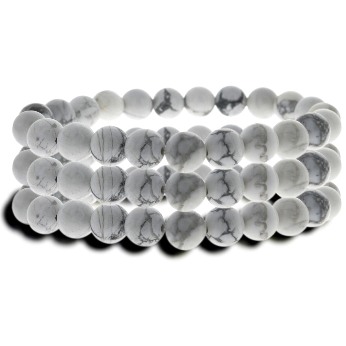 Howlite 08mm beads Gemstone Bracelet