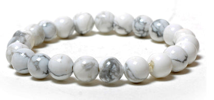 Howlite 08mm beads Gemstone Bracelet