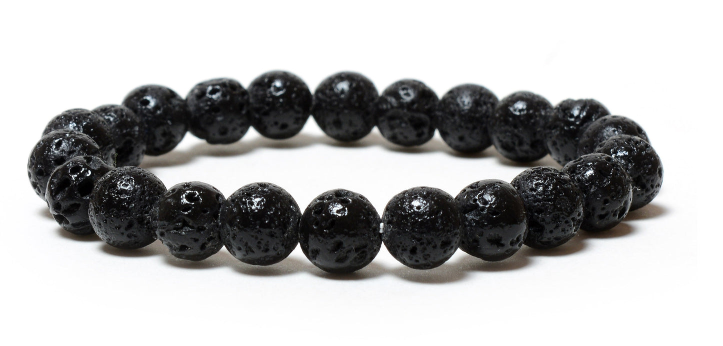 Natural Lava 08mm beads Bracelet