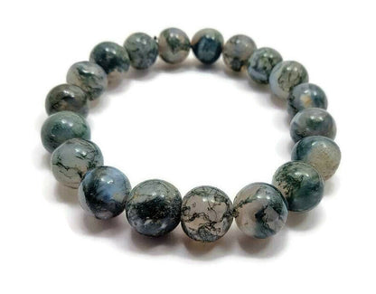 Moss Agate Gemstone 10mm beads Bracelet