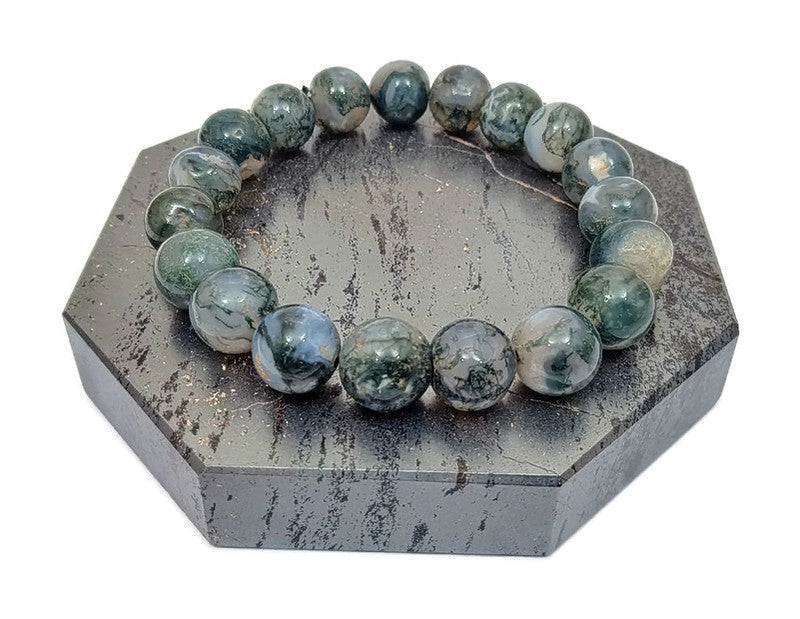 Moss Agate Gemstone 10mm beads Bracelet