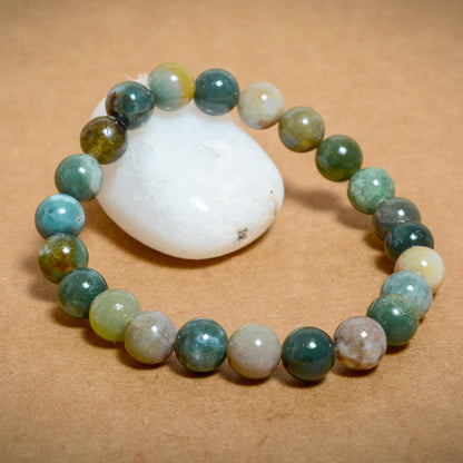 Moss Agate 08mm beads bracelet