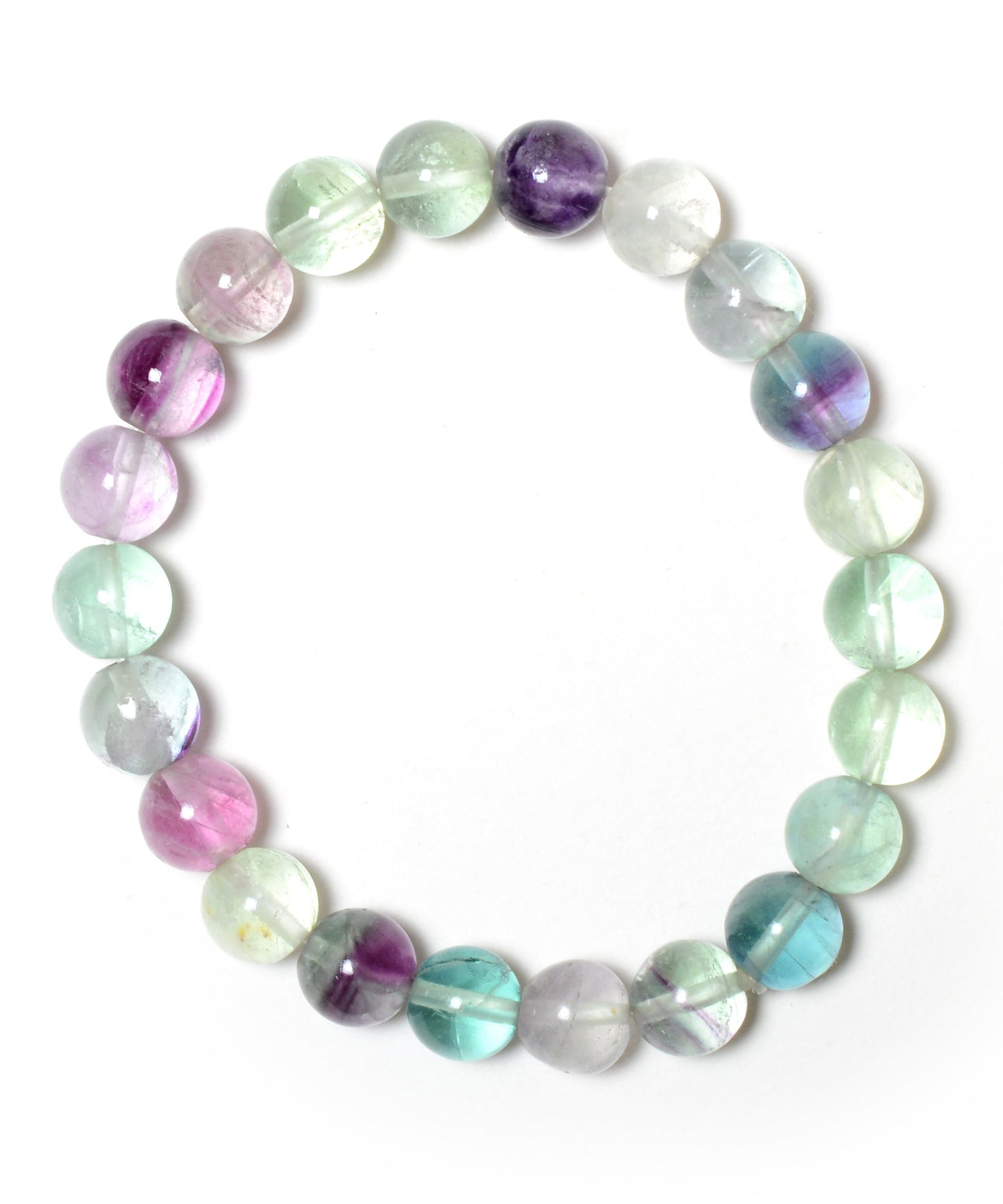 Rainbow Fluorite 08mm Beads Bracelet