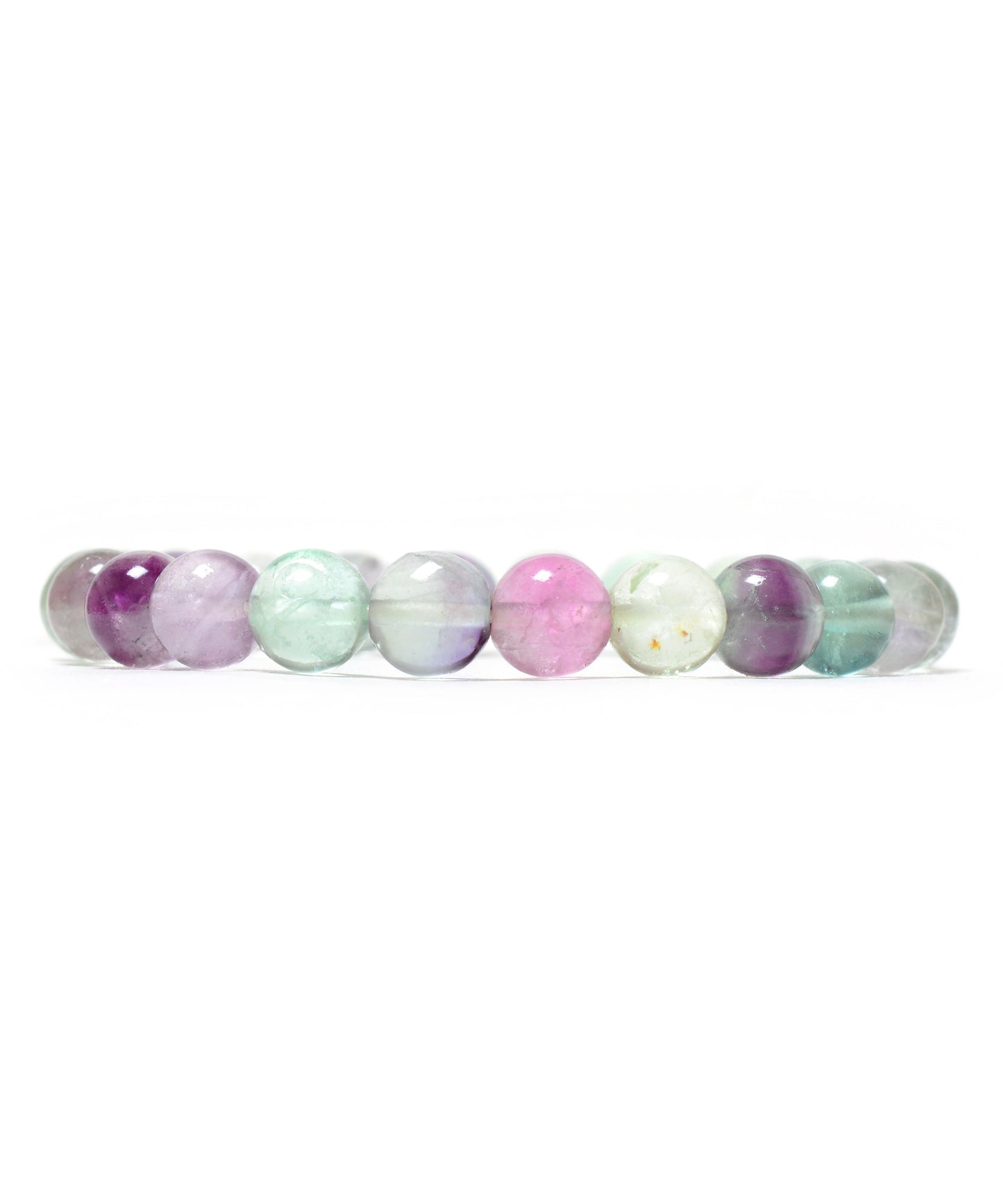 Rainbow Fluorite 08mm Beads Bracelet