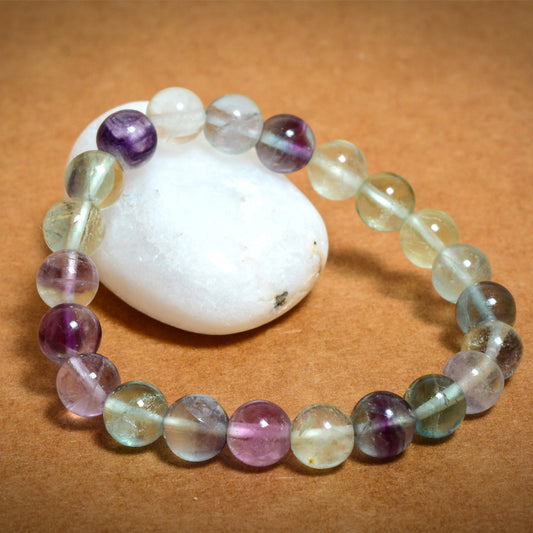 Rainbow Fluorite 08mm Beads Bracelet