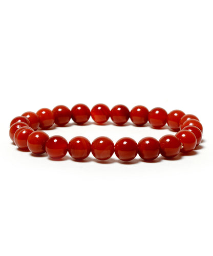 Red Carnelian Banded (08mm) beads bracelet