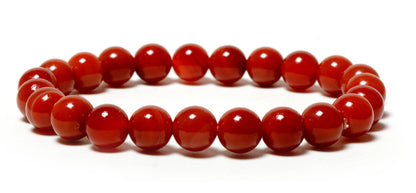 Red Carnelian Banded (08mm) beads bracelet