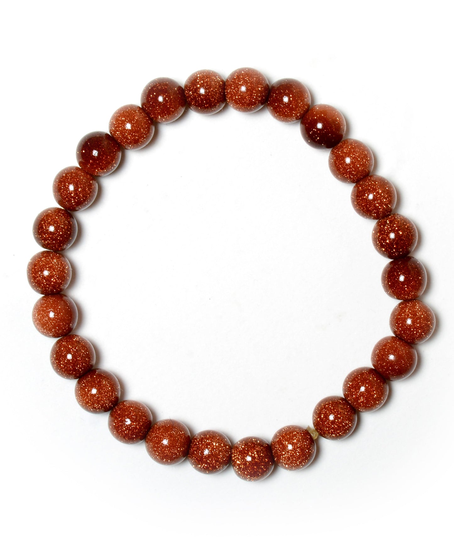 Red Goldstone Sandstone 8mm Beads Crystal Bracelet