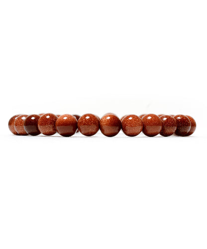 Red Goldstone Sandstone 8mm Beads Crystal Bracelet