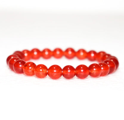 Red Carnelian 08mm Beads Healing Gemstone Bracelet