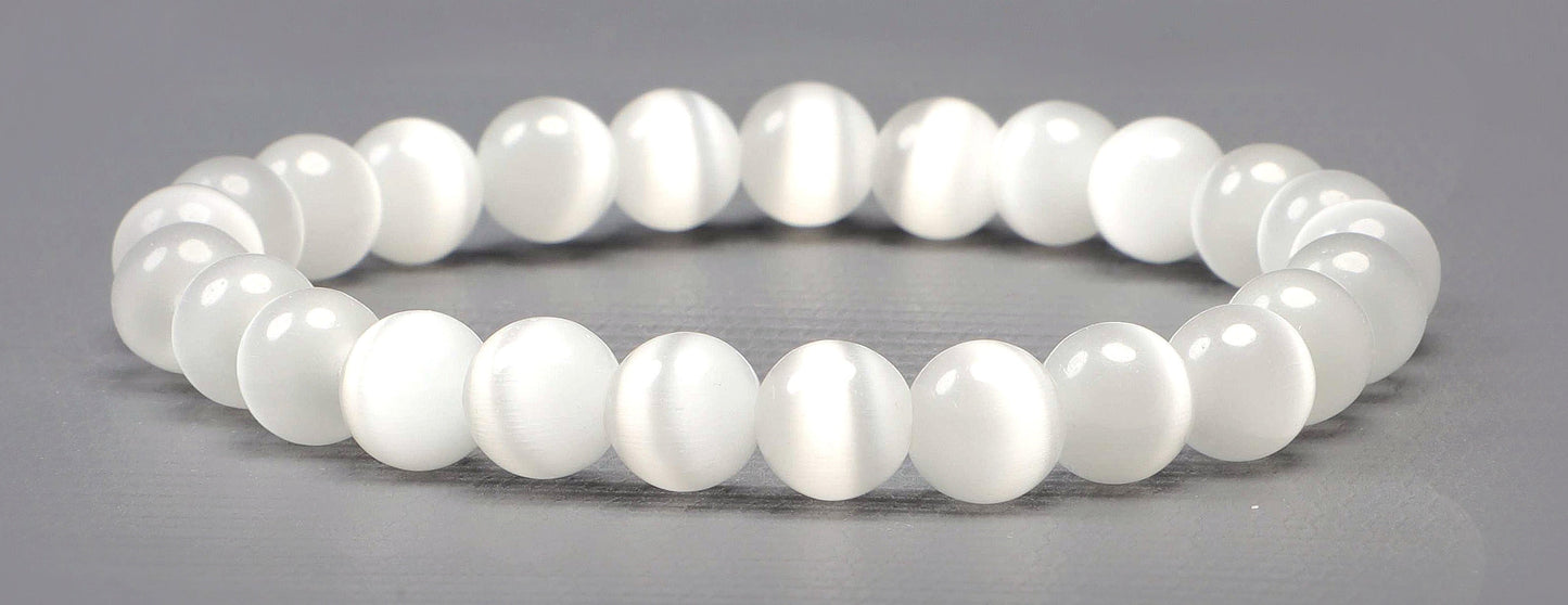 Selenite 08mm beads Bracelet