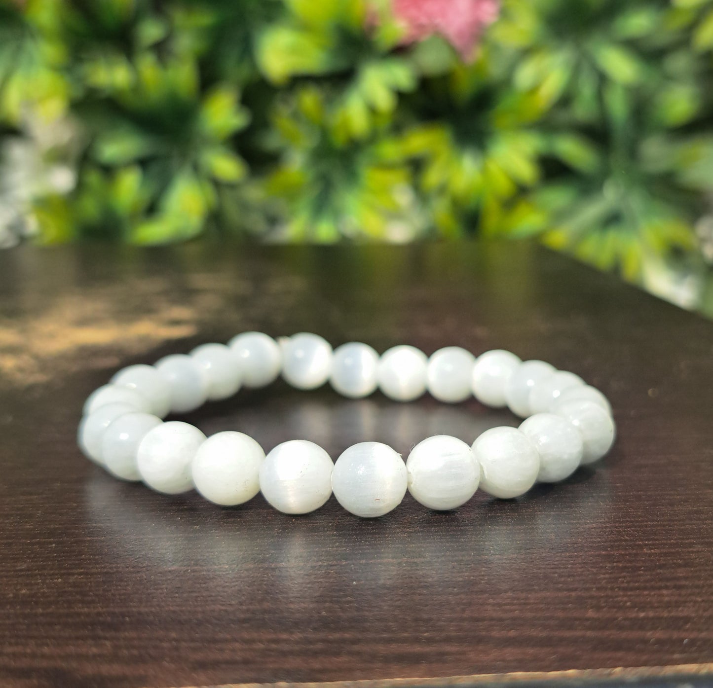 Selenite 08mm beads Bracelet