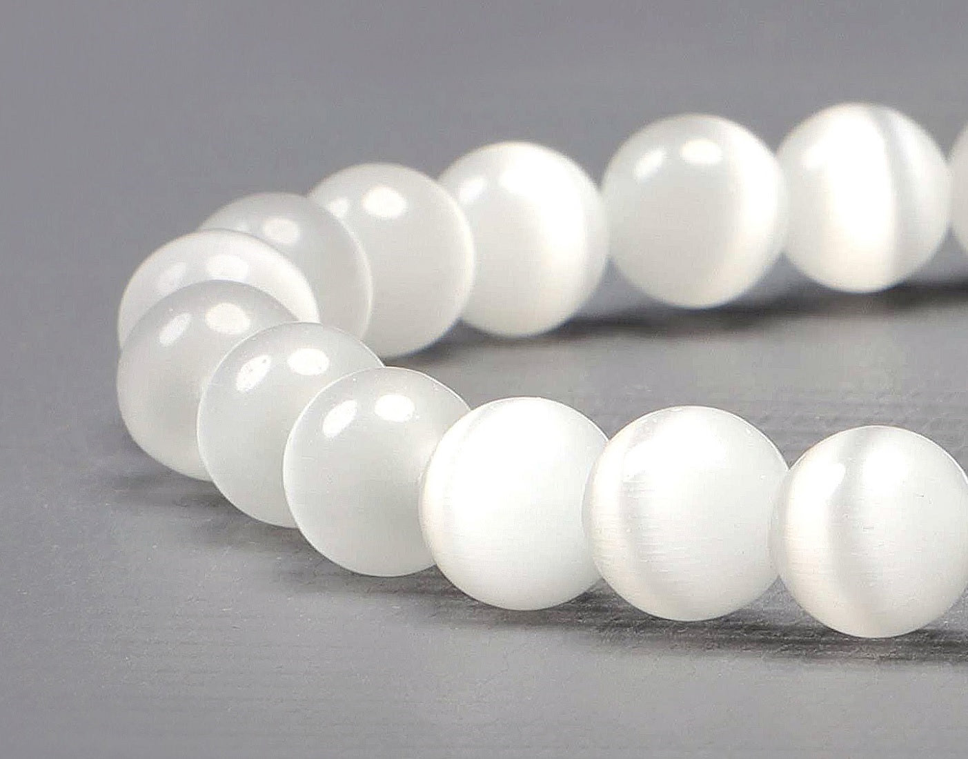 Selenite 08mm beads Bracelet