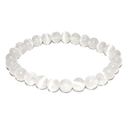 Selenite 08mm beads Bracelet