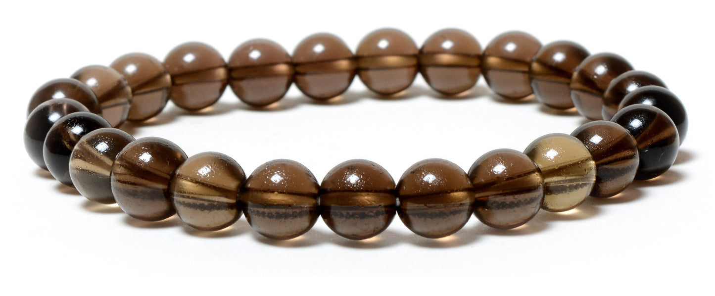 Smokey Quartz Healing Stone 08mm beads Bracelet