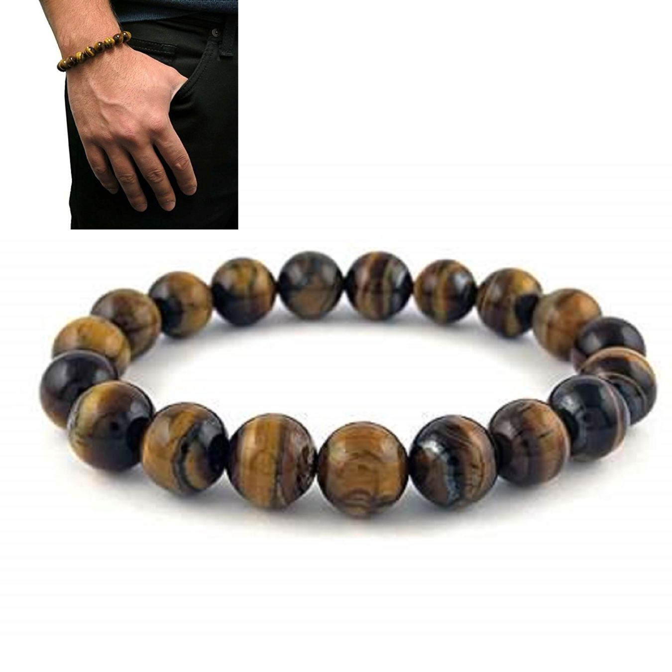 Golden Brown Tiger Eye Bead Bracelet – Power, Protection & Confidence