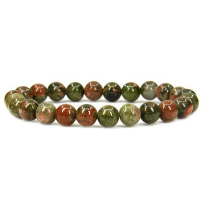 Unakite 8mm beads Gemstone Bracelet